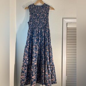 Floral Blue Midi Dress